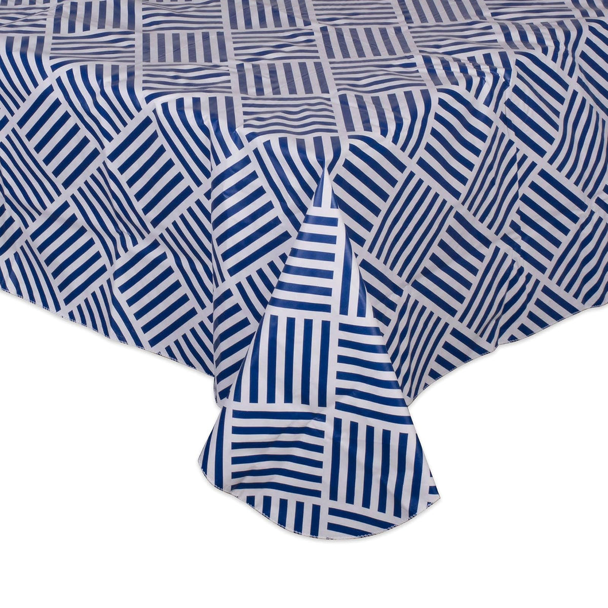 Mantel de Vinilo Impermeable a Prueba de derrames, Perfecto para Todas Las Estaciones, Interior, picnics al Aire Libre, Fiestas improvisadas o para el Uso Diario, Azul Marino(Navy Grid), 60x102, 1