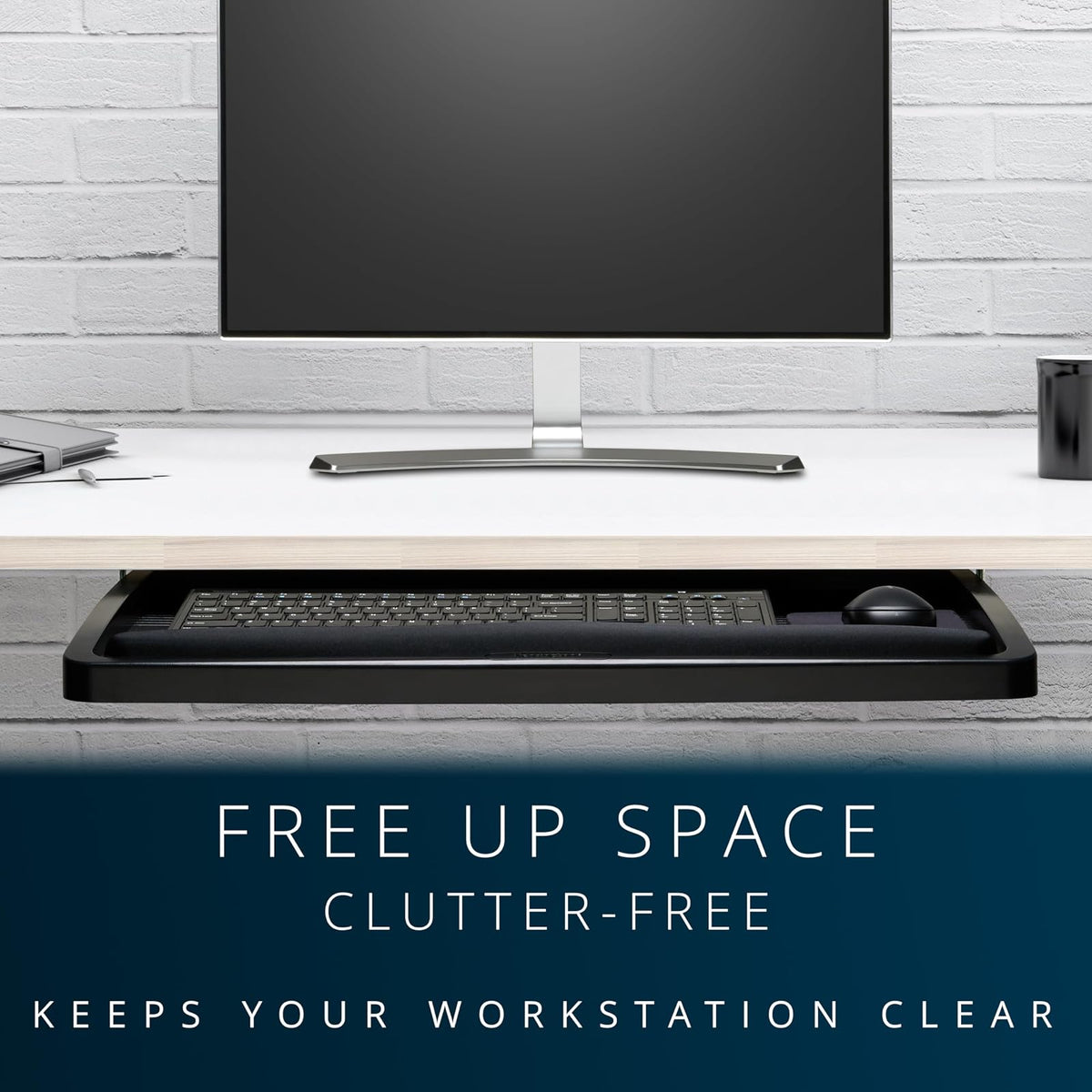 Kensington K60004US Cajón para Teclado cómodo para Debajo del computadora con Sistema SmartFit