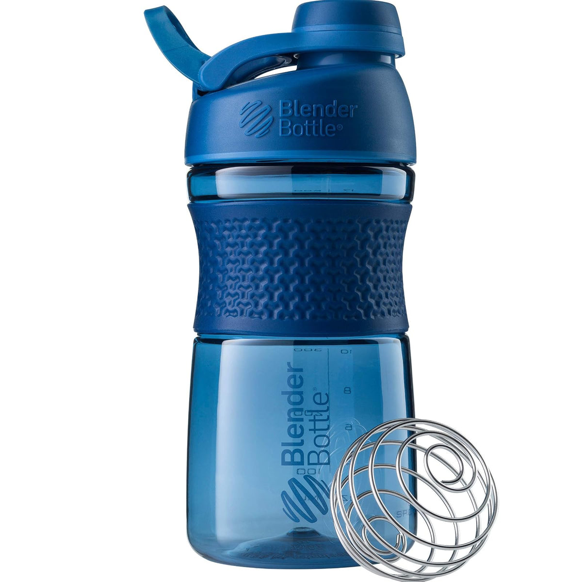 BlenderBottle SportMixer Botella Mezcladora con Tapa Giratoria y Batidor BlenderBall - Marino - 20 oz