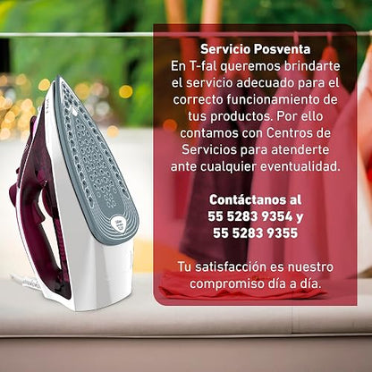 T-fal Plancha de Vapor Easy Steam Ceramic Dress Blue FV1950X0 | Suela True Ceramic Glide, 1200 W, depósito de 220 ml, 5 niveles de temperatura, sistema anti-cal