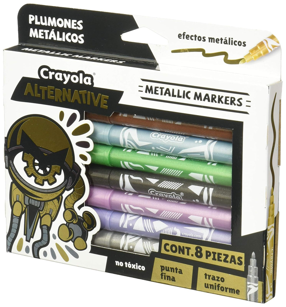 CRAYOLA - Alternativa metálica de 8 plumones + alternativa de 8 plumones con purpurina