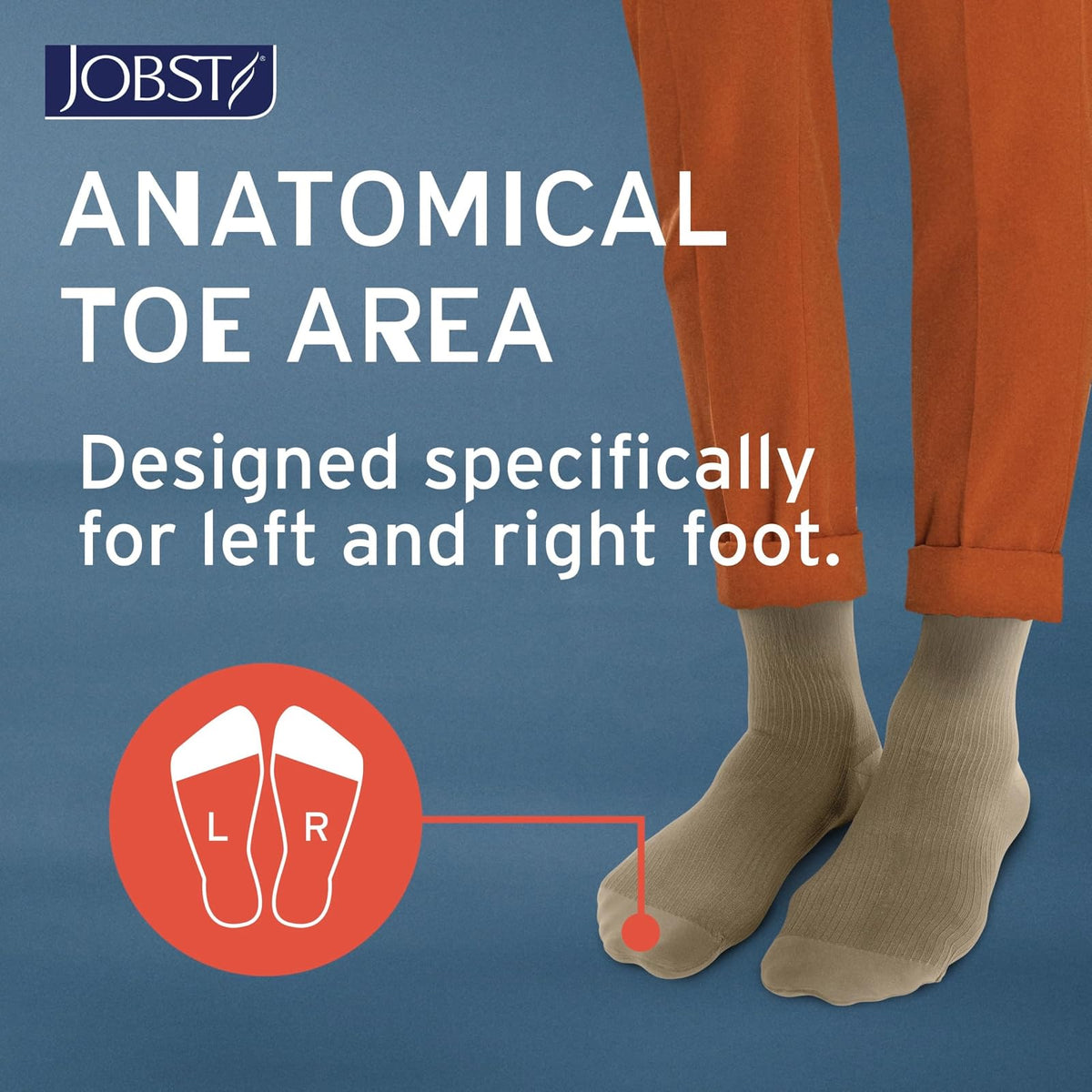 JOBST Formen Calcetines de compresión, Baja 15-20mmHg, Rodilla, Talla L | Punta cerrada, Color Negro, Compresión de Grado Médico