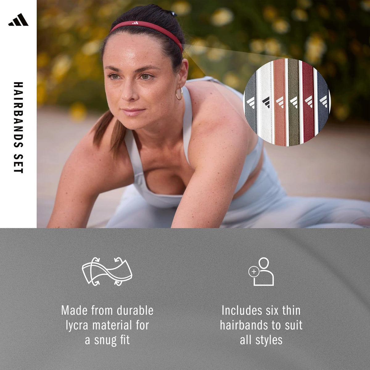 adidas (アディダス) スポーツ/フィットネス ヘアバンドアクセサリー フリーサイズ 伸縮素材