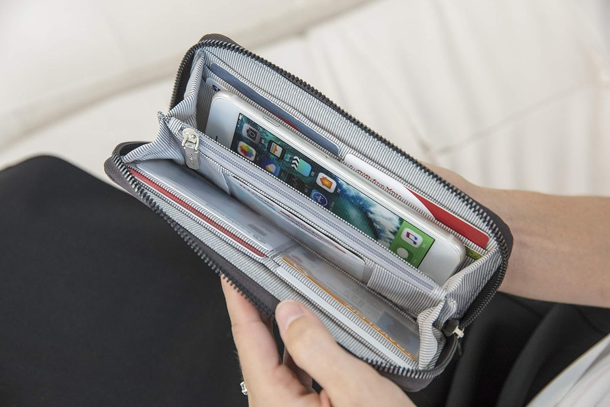Travelon portafolios con cierre único para mujer con bloqueo RFID