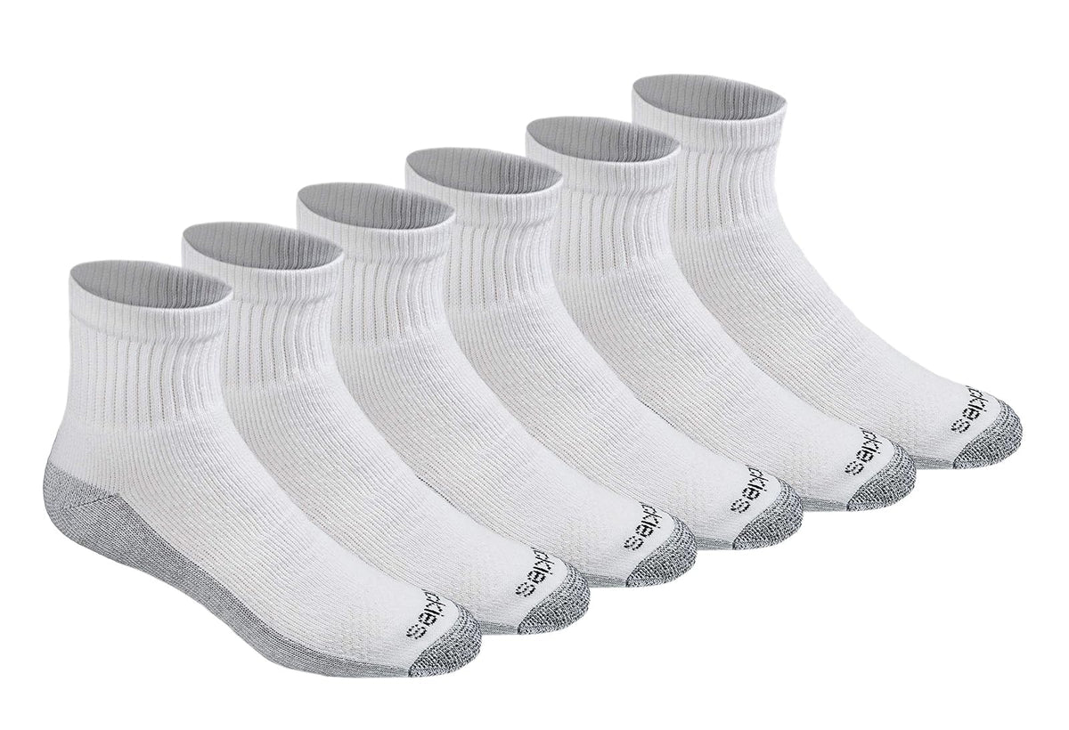 Dickies Calcetines Dri-Tech Control de Humedad para Hombre - 2XL - Blanco (6 pares).