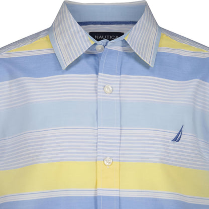 Nautica - Camisa Tejida de Manga Corta con Botones, Ligera y Transpirable