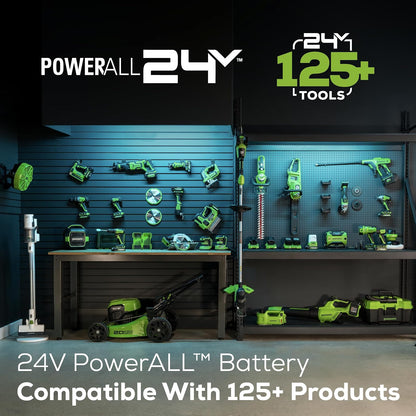 Motosierra de 10" CS24B210 Premium Greenworks de 24 V, incluye cargador y batería