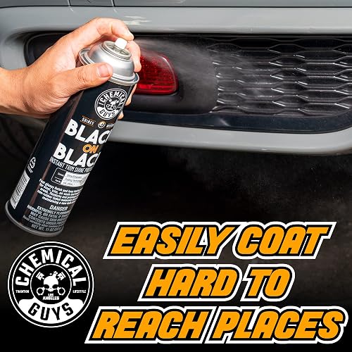 Chemical Guys Black on Black Acondicionador y Protector Exterior en Aerosol para Acabados Negros, 11 oz