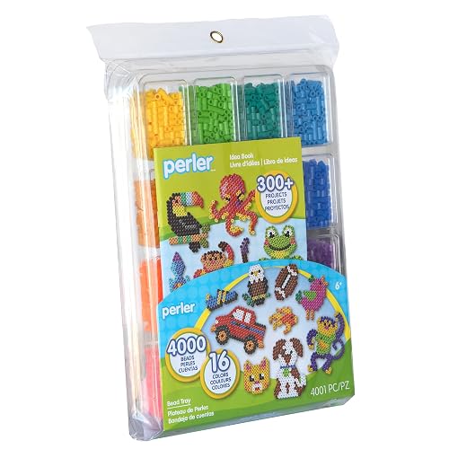 Perler Beads - Bandeja de abalorio para manualidades con abalorio de perler (4001 unidades)