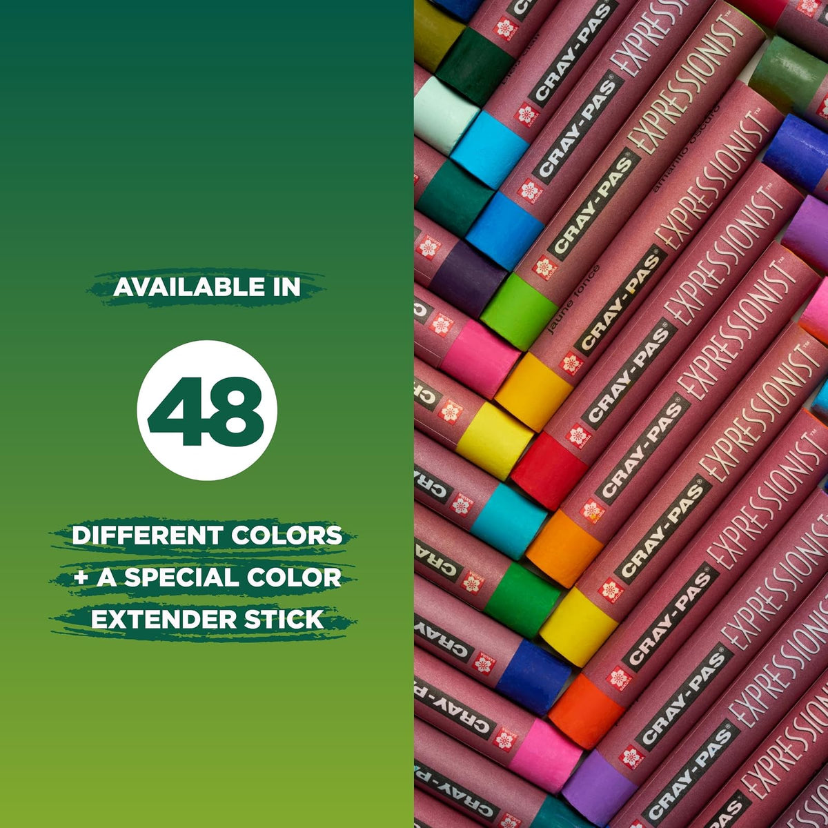 SAKURA Barras Óleo Pastel Set 12 Colores | Barras Artísticas | Pasteles originales al óleo para artistas, textura cremosa para mezclar, capas y arañazos, no tóxicos, calidad japonesa