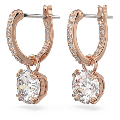 Swarovski Stilla Kollektion Tropfenohrringe, Rundschliff, Weiß