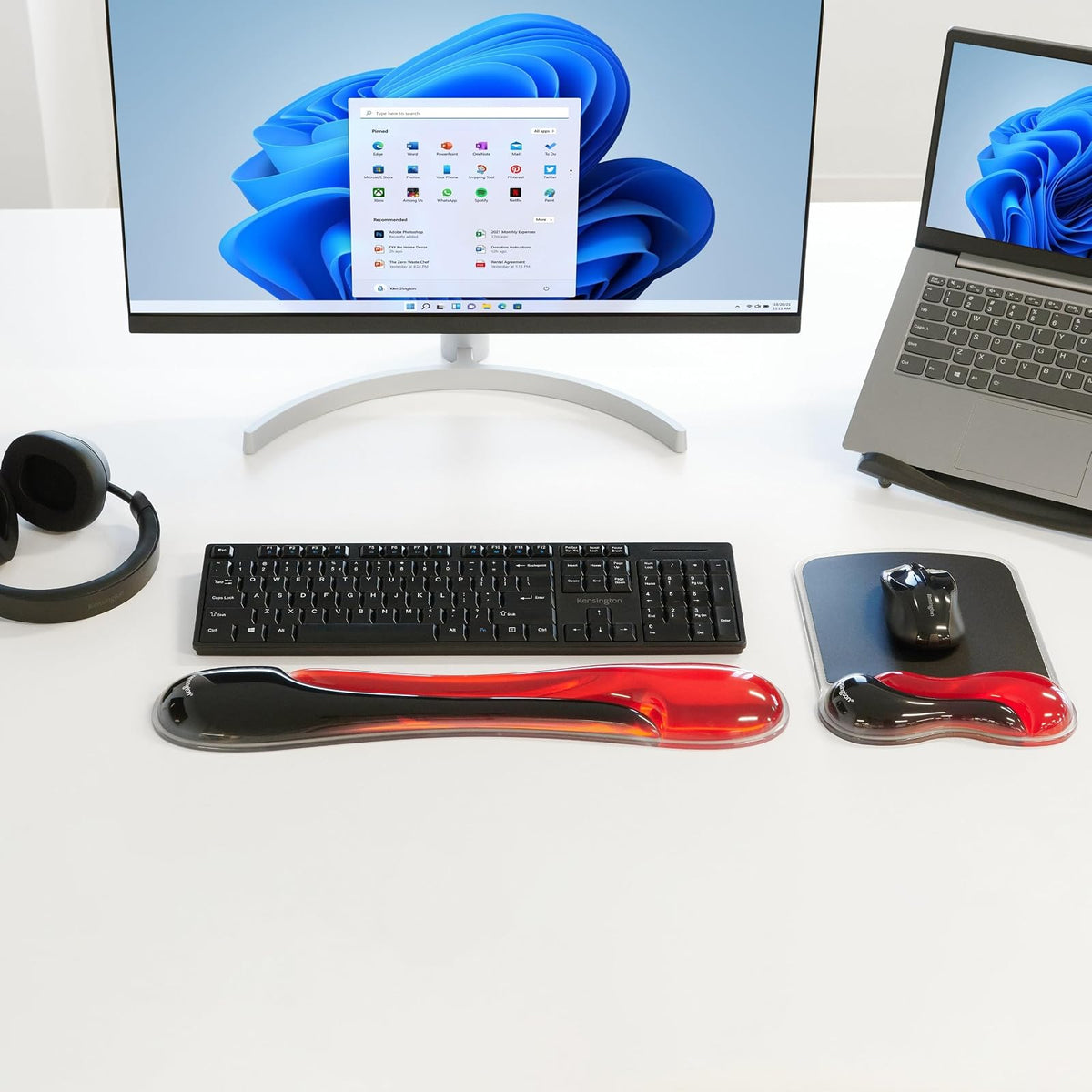 Kensington Reposamuñecas para Teclado de Gel Duo Kensington Rojo, 1 Pieza. P5114