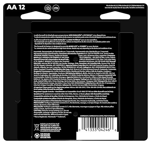 Duracell Pila Alcalina AAA - Pack x12 Optimum Dura Más