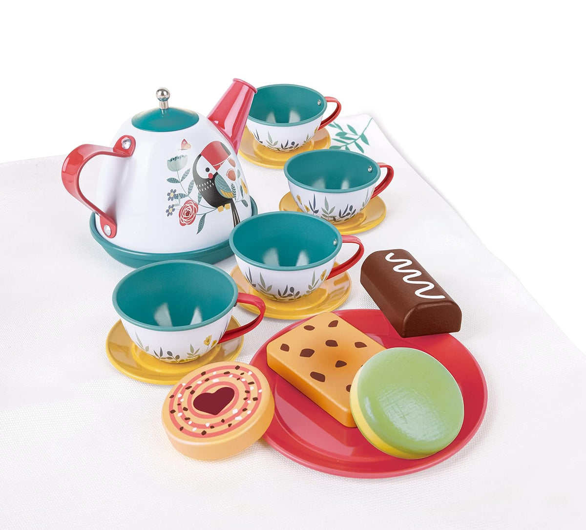 Hape Juego De Té para Niños con Maletín Portátil | Tetera, Tazas, Accesorios, Juego De Rol, Desarrolla Imaginación