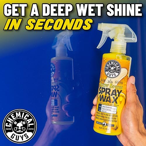 Chemical Guys Blazin' Banana Cera en Spray, brillo natural de carnauba, segura para automóviles, camiones, todoterrenos, vehículos recreativos y más, 473 ml