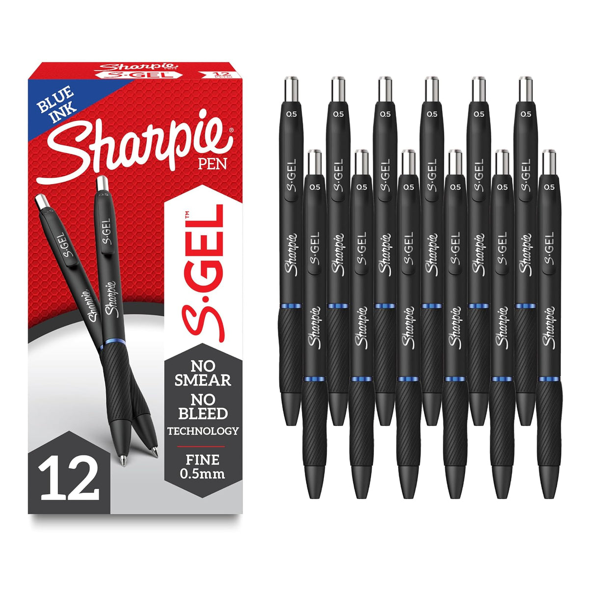 Sharpie Marcadores Permanentes Punta Ultra Fina - 12 Unidad (Paquete de 1) - Azul