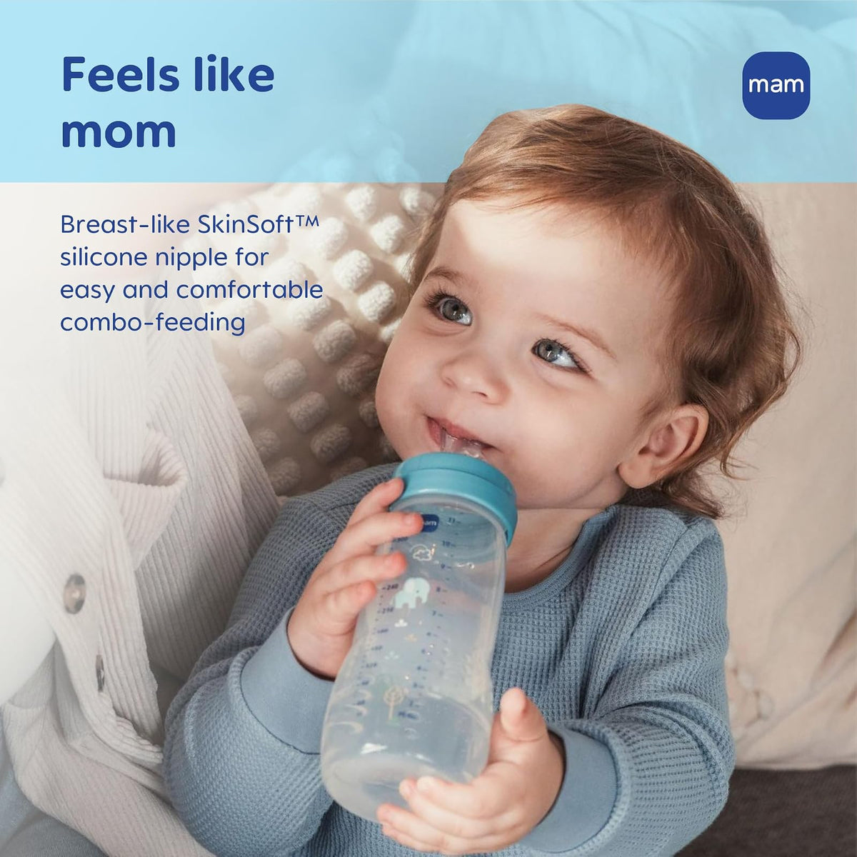 MAM - Botellas para bebés amamantados, botellas para bebés, chica, 11 onzas, 2 unidades