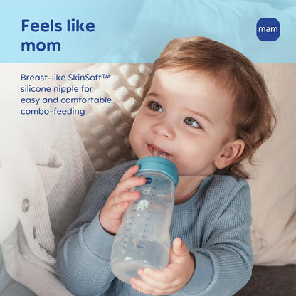 MAM - Botellas para bebés amamantados, botellas para bebés, chica, 11 onzas, 2 unidades