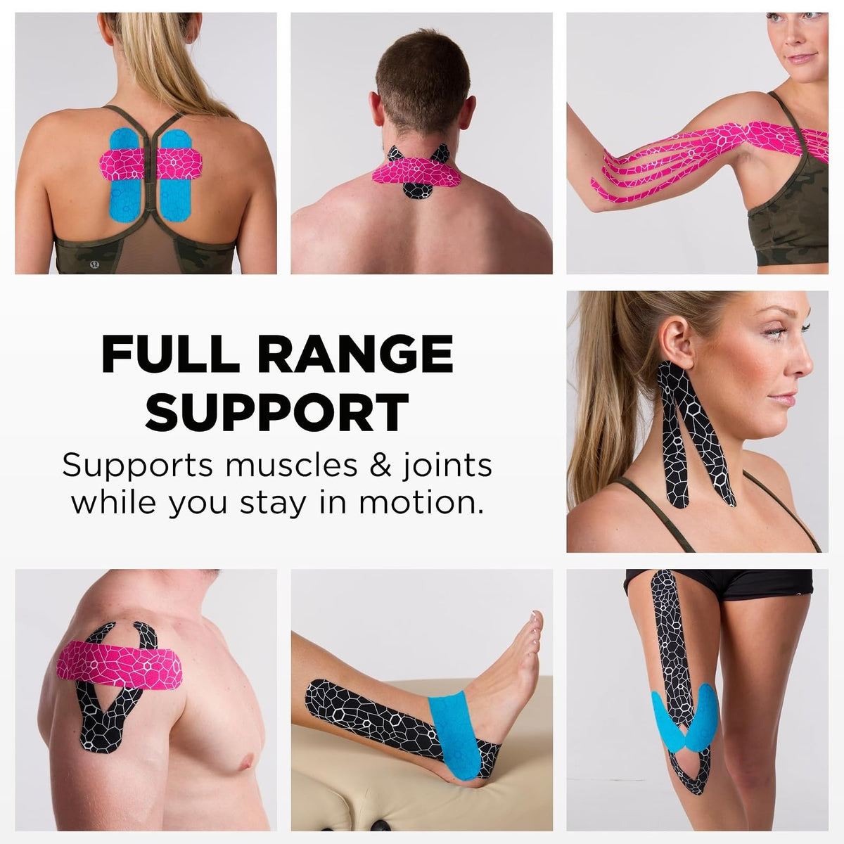 TheraBand – Banda de kinesiología con indicador XactStretch para un Estiramiento y aplicación perfectos, la Mejor en su Clase en adhesión, Resistente al Agua, Rollo de 5,1 cm x 5 m
