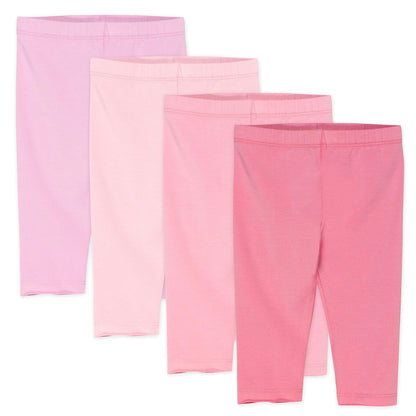 HonestBaby Paquete de 4 Mallas de algodón orgánico. Leggings para bebés Unisex - Rosado ombre - 24 Meses