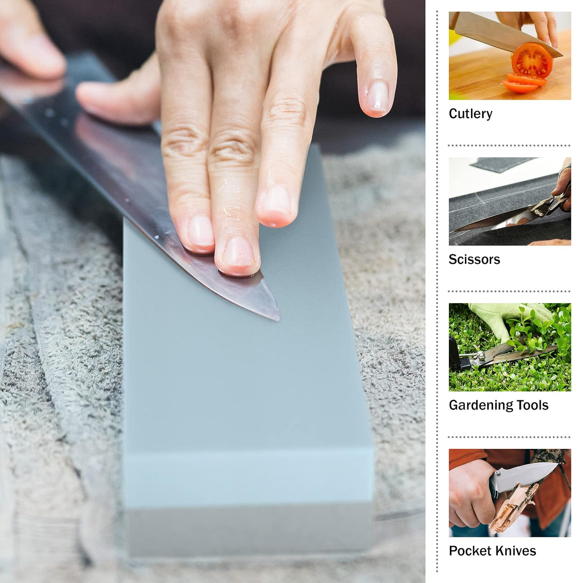 Whetstone Cutlery 20-10960 Knife Sharpening Stone-Dual Sided 400/1000 Grit Water Stone Sharpener and Polishing Tool