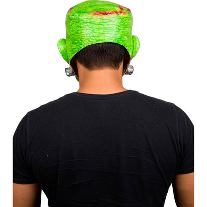 REV Frankenstein Monstruo Verde Máscara Latex | Máscara de Terror con Tornillos, Cicatrices y Dientes | Accesorio Cosplay Adulto Talla M Color Verde