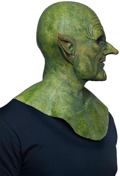 Tek'Zik, Máscara de Goblin del Bosque, Máscaras de Duendes Verde Leprechaun Ideal para Halloween y Fiestas de Disfraces