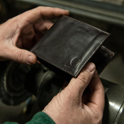 Carhartt - portafolios de piel para hombre, bolsillo frontal, diseños de paccasse y triplex, construcción duradera, regalos para hombres, Piel bronceada al aceite, Una talla, Bi-fold