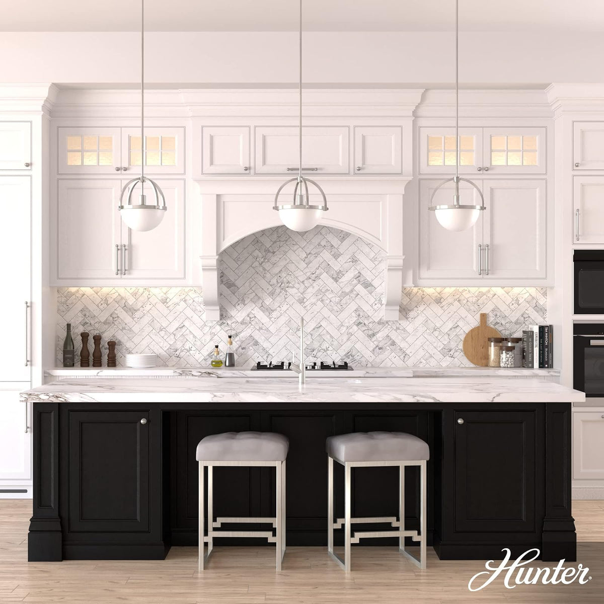 Hunter Fan, Colgante Wedgefield 1 Luz, Plateado | HECHO PARA INTERIORES: Para uso en espacios interiores como cocinas, dormitorios, salas de estar, comedores y entradas.