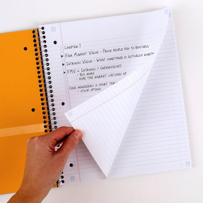 Five Star Cuaderno espiral + aplicación de estudio, paquete de 2, 3 temas, papel rayado universitario, 8-1/2 x 11 pulgadas, 150 hojas, lucha contra el sangrado de tinta, cubierta resistente al agua