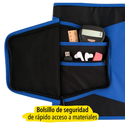 Five Star - Carpeta con cremallera de 1-1/2 pulgadas, carpeta de 3 anillas, archivo expandible de 3 bolsillos, duradera, azul (72202)