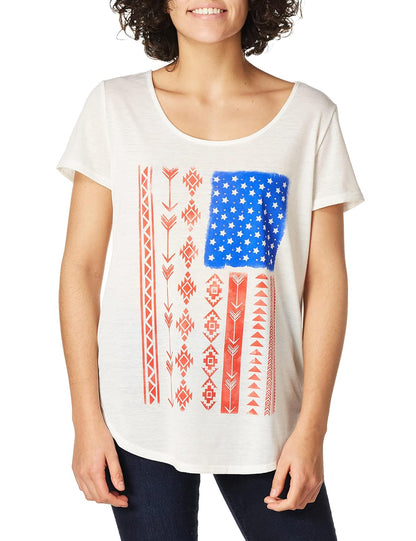 NY Collection Camiseta Americana de Manga Corta con Cuello Redondo para Mujer