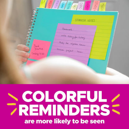 Post-it Notas Superadhesivas Almohadillas | 5 almohadillas, 3 x 3 pulgadas, rosa claro, 90 hojas por bloc, suministros de oficina
