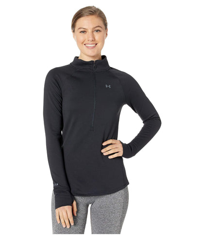 Under Armour Base 4.0 1/2 Cierre para Mujer, Color Negro y Gris