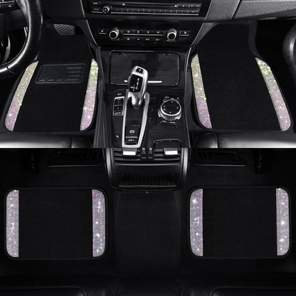 VarCozy - Alfombrillas de piso de diamantes de imitación para automóviles, alfombrillas de vidrio brillante con almohadilla antideslizante para el talón para mujer, 4 alfombrillas universales de diamante brillante para SUV, sedán, multicolor