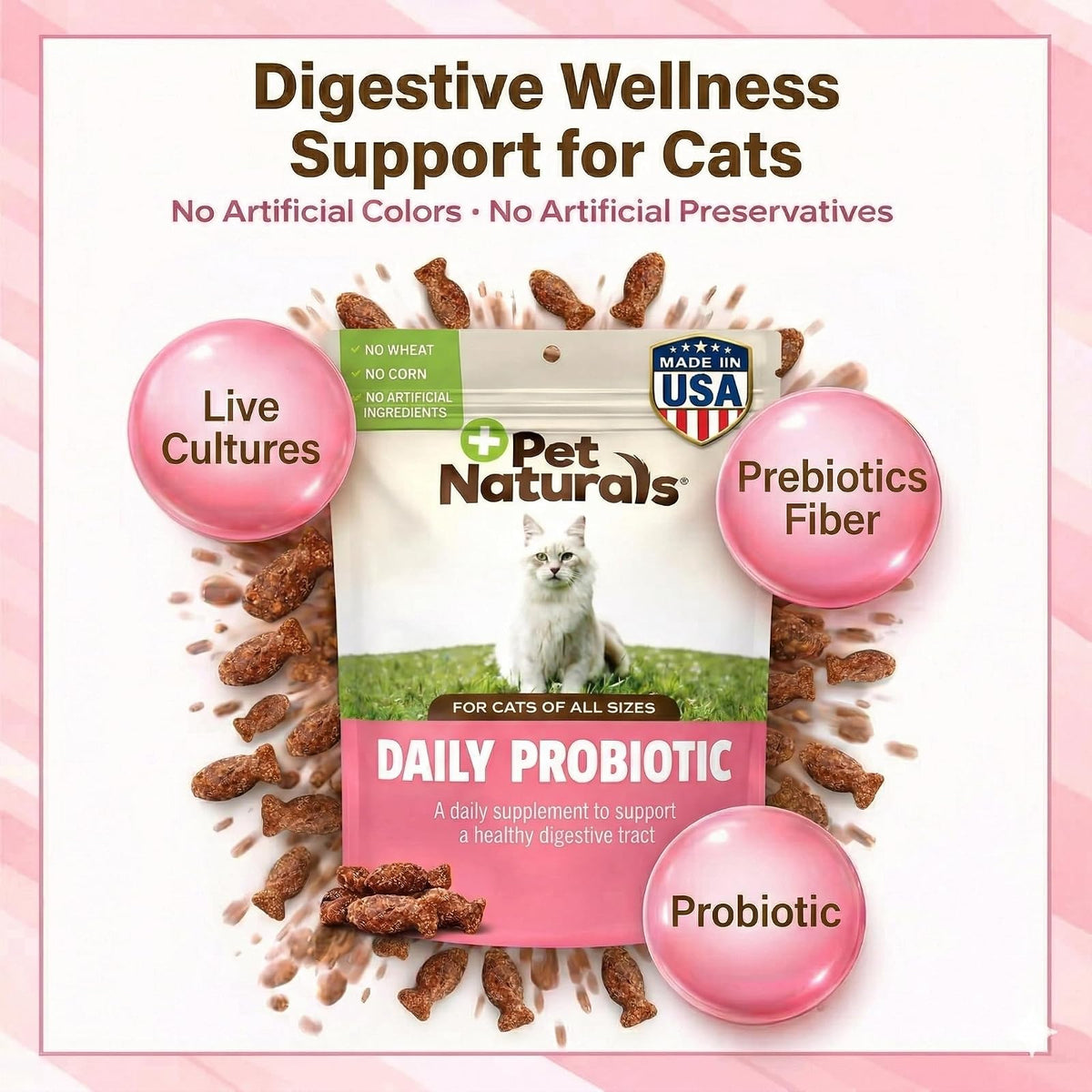 Pet Naturals Suplementos Naturales Digestión Diaria para Gatos