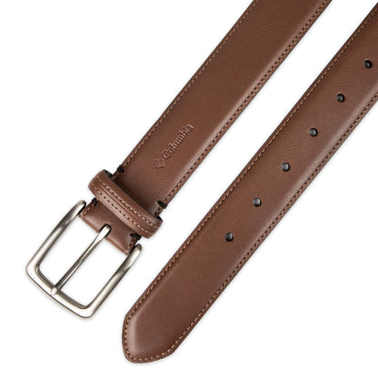 Columbia Cinturón cosido con logotipo de Trinity – Vestido casual con hebilla de una sola punta para jeans, caqui Cinturón para Hombre