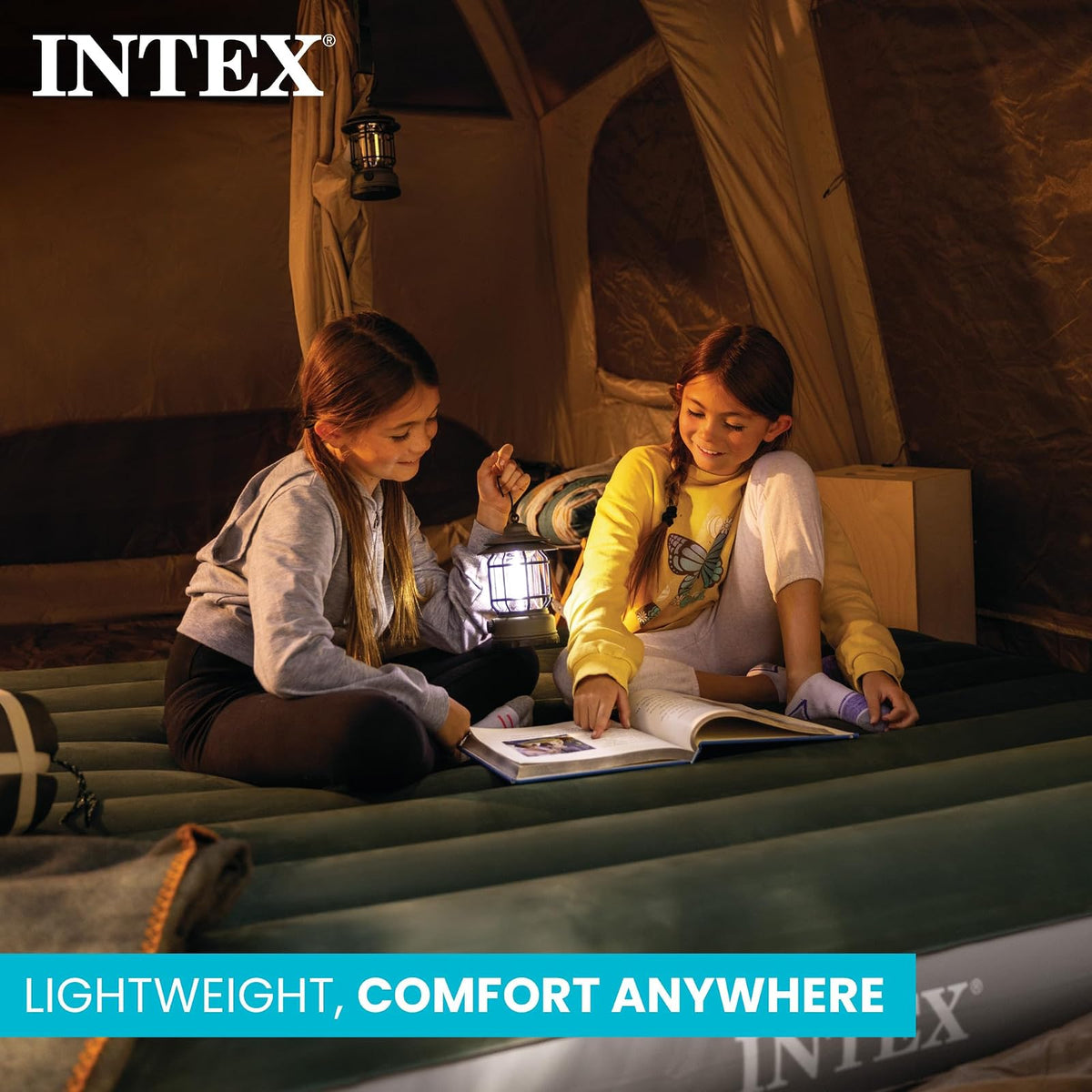 Intex Dura-Beam Standard Series Downy Airbed con Bomba de pie integrada