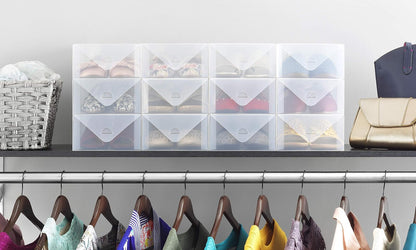 Whitmor - 6362-2691-4 Caja de zapatos para mujer Clear Vue Collection, juego de 4