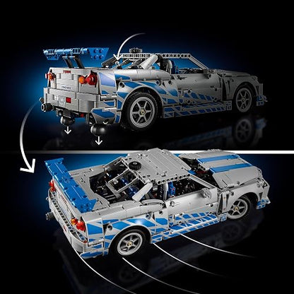 Lego Technic Auto Nissan Skyline GT-R (R34) de Más Rápido, Más Furioso Kit de Modelo de Auto, Set de Construcción de Vehículo, Regalo Creativo para Fans Adultos 42210