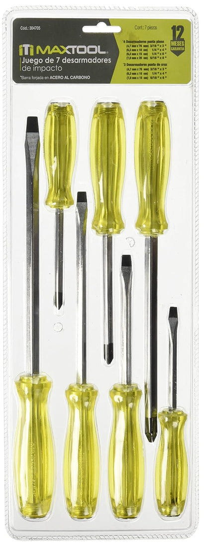 Aksi 304705 Juego de Desarmadores Maxtool de Impacto,7 Piezas