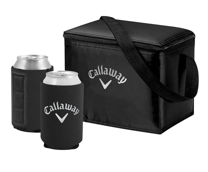 Weiche Kühltasche Geschenk-Set mit magnetischen Koozies (Schwarz)