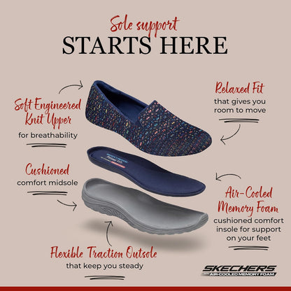 Skechers Reggae Fest - Wicker - Zapatilla sin Cierre de Punto diseñado Twin Gore (Willows) Mocasín Plano para Mujer