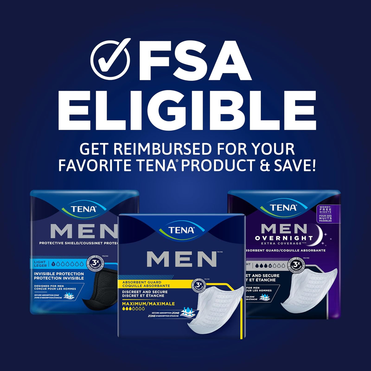 Tena Incontinence Guards for Men, Moderate Absorbency, 144 Count