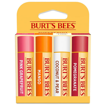 Burt's Bees Bálsamo Labial de Cera de Abejas, Paquete Múltiple 4 Sabores, 0.25 oz c/u - Superfruta