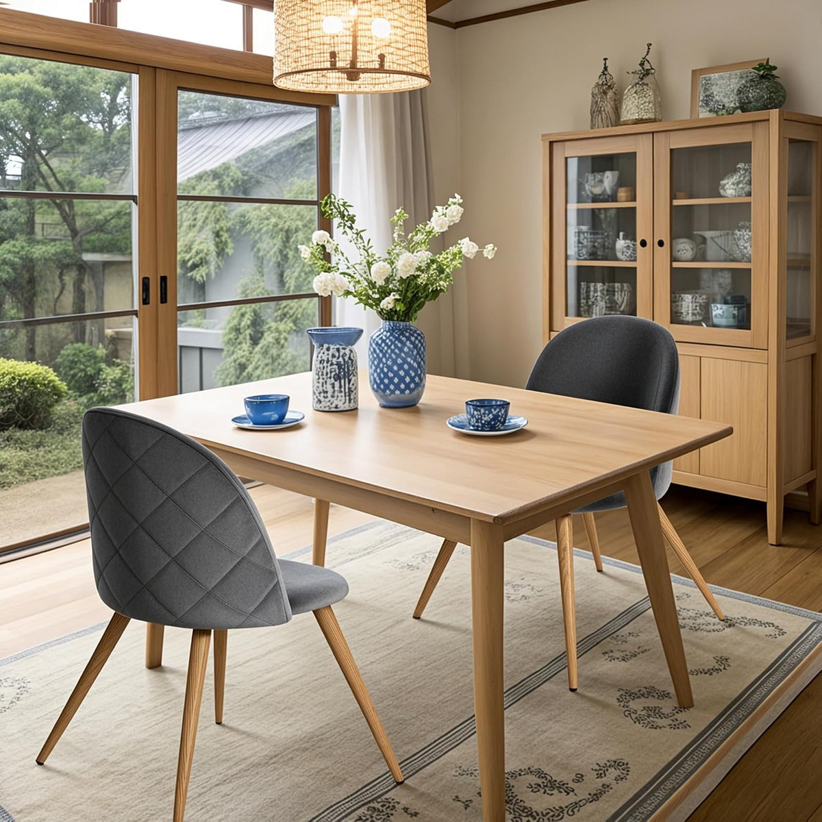 CangLong - Juego Moderno de 2 sillas de Comedor de Mediados de Siglo, Modernas, tapizadas de Terciopelo con Patas de Metal Dorado para Comedor, Sala de Estar, Cocina, recámara, habitación de