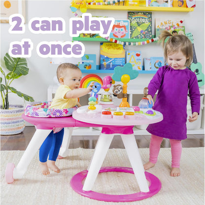 Bright Starts Around We Go - Mesa y centro de actividades 2 en 1, color coral