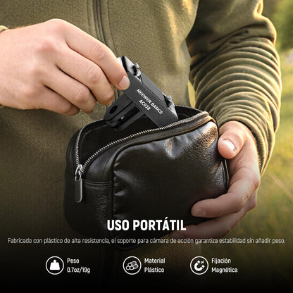 NEEWER Basics Adaptador Montaje Soporte Magnético Liberación Rápida Compatible con Insta360 Ace Pro/Ace Pro 2, 2 Prong Action Camera Accesorios para Fotografía Filmación Grabación Video, AC038