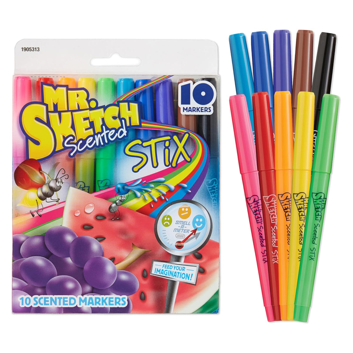 Mr. Sketch Stix Rotuladores de acuarela perfumados lavables, Empaque estándar, Multicolor, 10 unidades