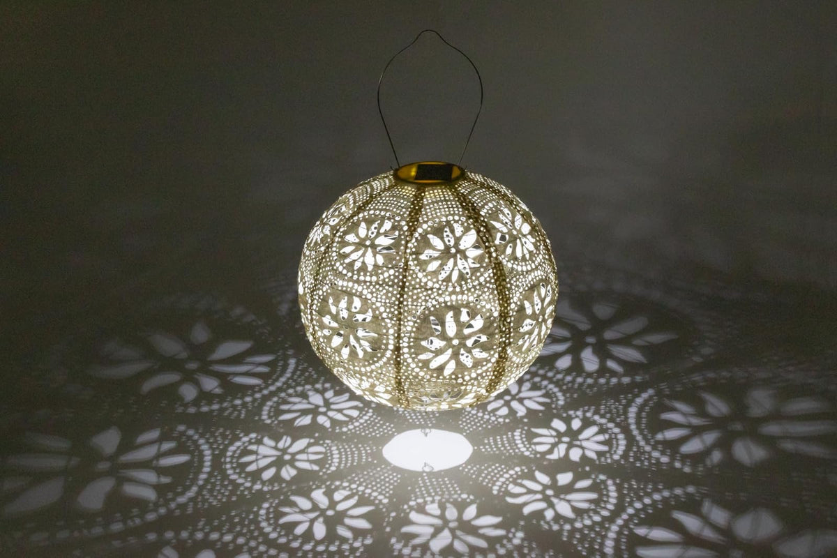 Allsop Home and Garden Soji Stella Boho Literna de globo, Perla